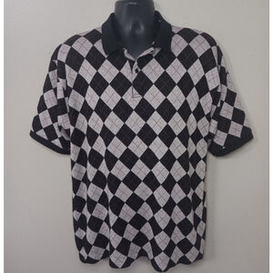 Vintage 90s Stanley Blacker Men's XL Argyle Polo Shirt USA
